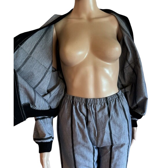 VINTAGE 70S  2PC RETRO Double Jacket PANTS STRIPE SET By Diamonds Run 9/10 - Picture 5 of 16